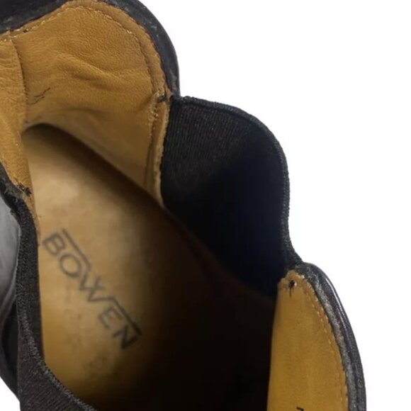 Bowen Womens Chelsea Boots Black Leather US 7.5 UK 6.5 Ankle Booties Spain Luxe - Picture 9 of 13